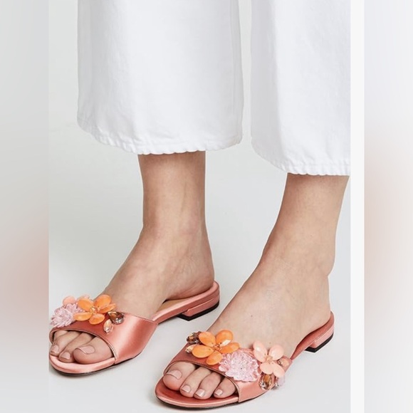 Marc Jacobs Women's Clara Embellished Slide Sandal, Salmon  11 - Picture 4 of 10